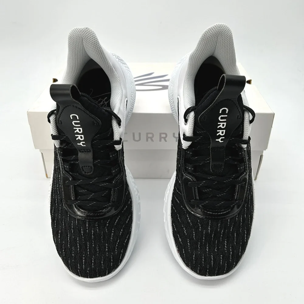 Under Armour Curry Flow 9 Basketball Shoes Size 8.5 White Black NEW 3025631-103